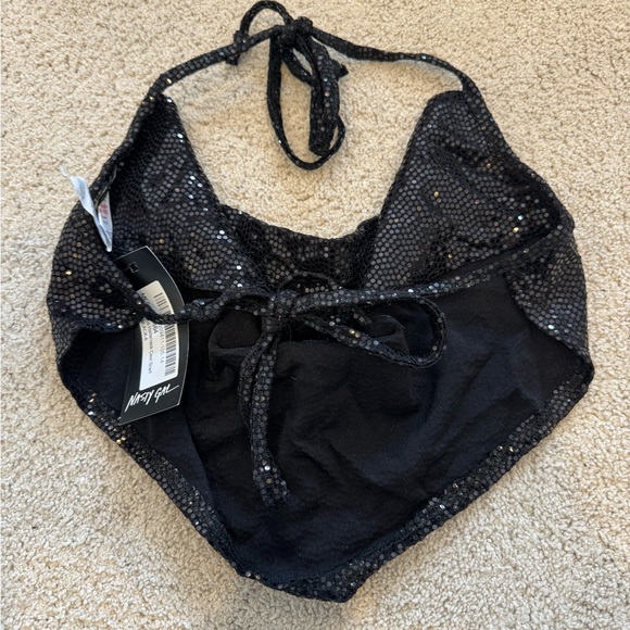Black sparkly halter top - Picture 2 of 4